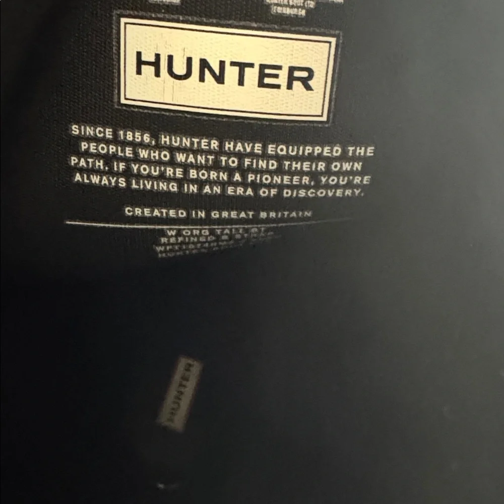 Hunter Womens Original Black Refined Back Strap Tall Rain Boots size 7 - Picture 6 of 12